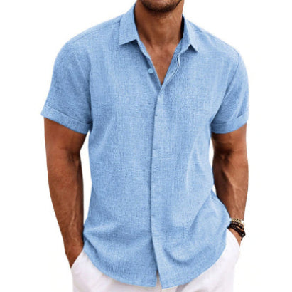 Linen Short Sleeve Men's T-shirt Loose Fitting