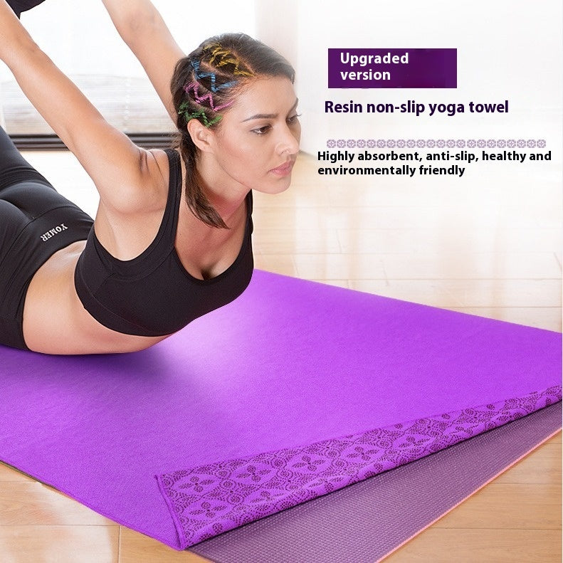 Yoga Mat Towel Non-slip Particles Sweat-absorbent Thick