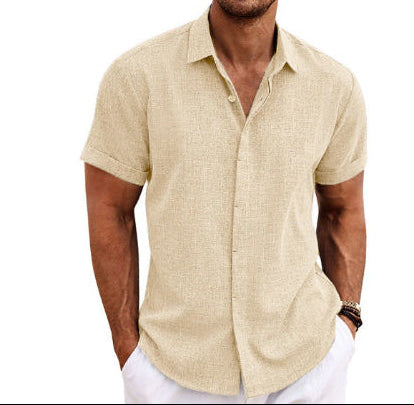Linen Short Sleeve Men's T-shirt Loose Fitting