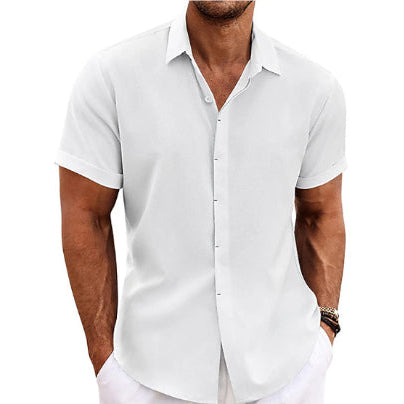 Linen Short Sleeve Men's T-shirt Loose Fitting