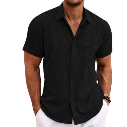 Linen Short Sleeve Men's T-shirt Loose Fitting