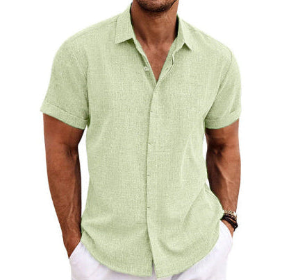 Linen Short Sleeve Men's T-shirt Loose Fitting