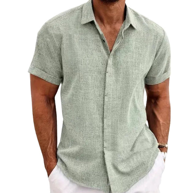 Linen Short Sleeve Men's T-shirt Loose Fitting