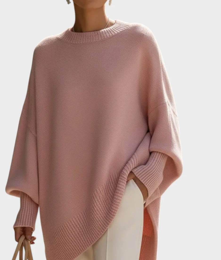 Thick Round Neck Loose Knitted Pullover Women's Sweater