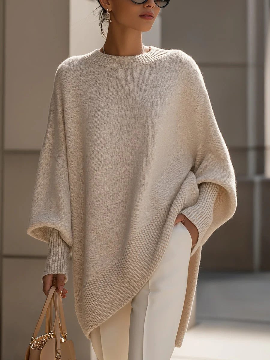 Thick Round Neck Loose Knitted Pullover Women's Sweater