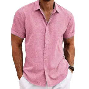 Linen Short Sleeve Men's T-shirt Loose Fitting