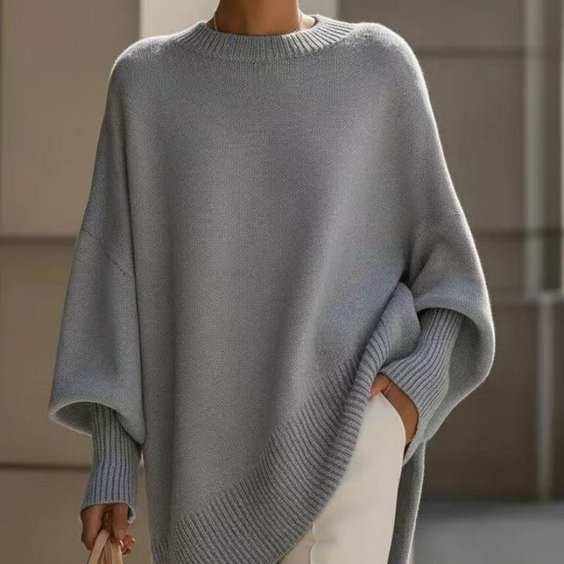 Thick Round Neck Loose Knitted Pullover Women's Sweater